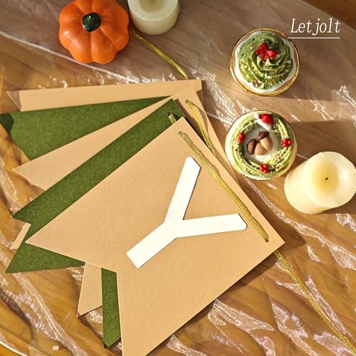 Letjolt Brown Green Happy Birthday Banner Theme Party Supplies Handmade Garland Decorations Birthday Tropical Signs Nursery Hanging Decor 13pcs - Image 4