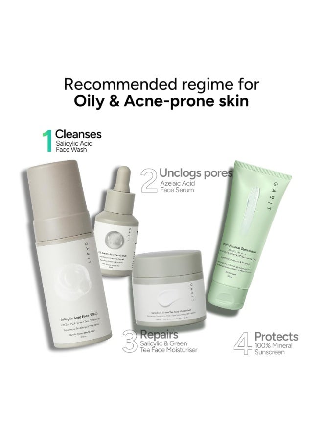 Gabit Salicylic Acid Face Wash for Oily, Acne Prone Skin | 1% Salicylic, Deeply Cleanse Pores, Exfoliates & Non-drying | Green Tea, Vit B5, Zinc PCA | For Men & Women | Free of Sulphates, Soap, 100 ml - Image 4