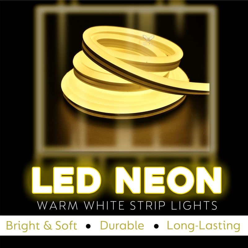 Errol Errol neon Light Waterproof led Strip Lights Flexible neon Lights for Decoration neon Strip Light for Customized Name Waterproof Rope Light for IndoorOutdoor 2 Meter Warmwhite  - Image 2
