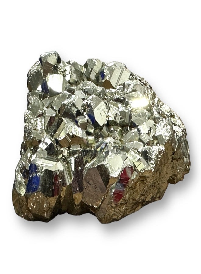 Exquisite Crystals حجر البيريت الأصلي من EX - حجر بيريت ذهبي طبيعي مُنشط للشفاء، وقوة الإرادة، وجذب المال، وفن الفاستو، والأعمال التجارية - بيريت أصلي معتمد (30-50 جرام) (80-100) - Image 1