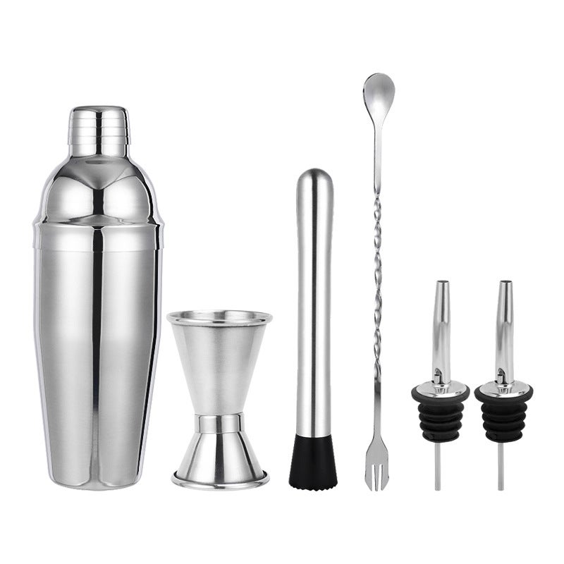Stainless Steel Cocktail Shaker Bar Tool Set Stainless steel color 