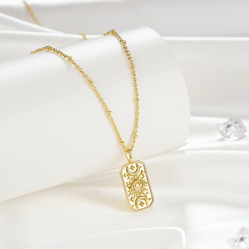 Tarsus Evil Eye Necklace Gold Mal De Ojo Amulet Nazar Third Eye Necklace Protection Jewelry Gifts for Women - Image 3