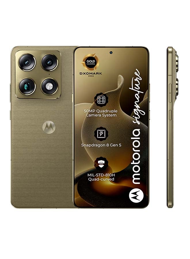 Motorola Signature Dual SIM 5G Martini Olive 16GB RAM 512GB with Free Gifts - Middle East Version - Image 2