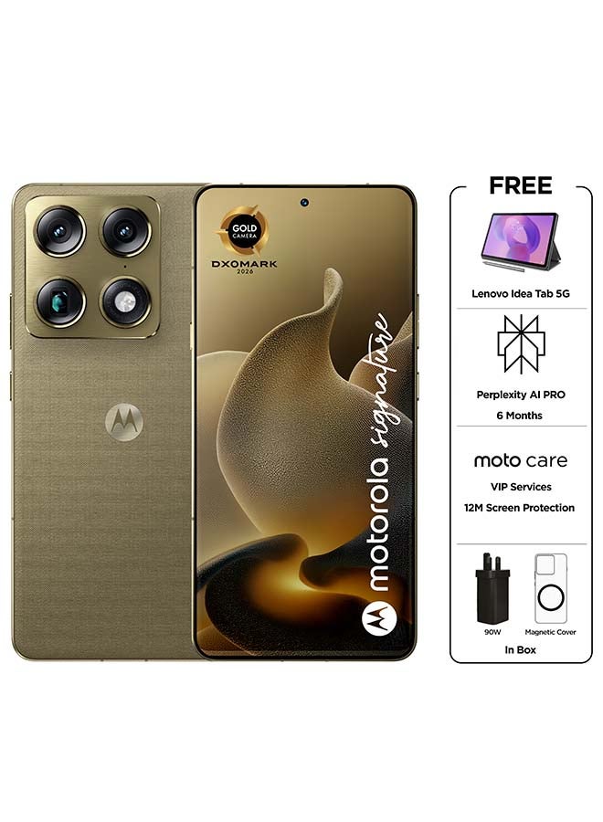 Motorola Signature Dual SIM 5G Martini Olive 16GB RAM 512GB with Free Gifts - Middle East Version - Image 1