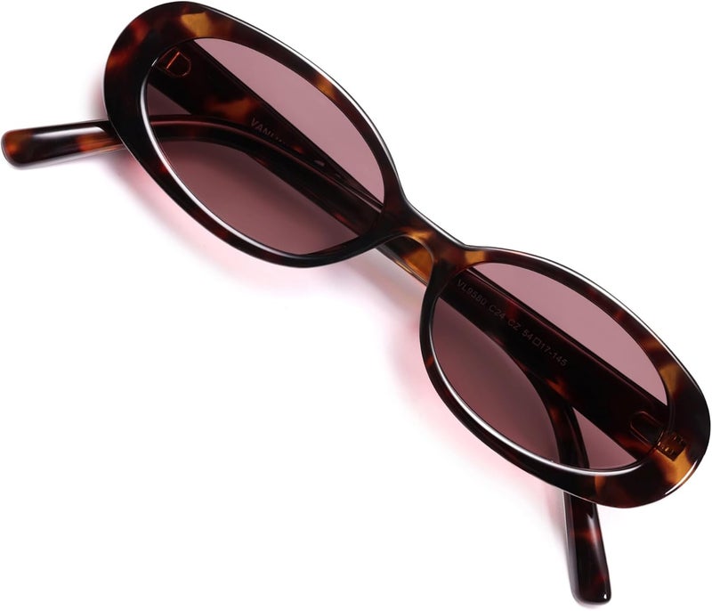 VANLINKER Polarized Retro Oval Sunglasses for Women and Men Small 90s Style VL9580 - Image 1