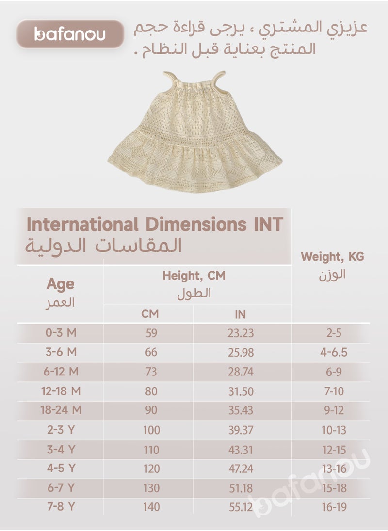 Bafanou Kids Solid Summer Dress Baby Girls Hollow Clothing Toddler Sleeeless Dress  - Image 3