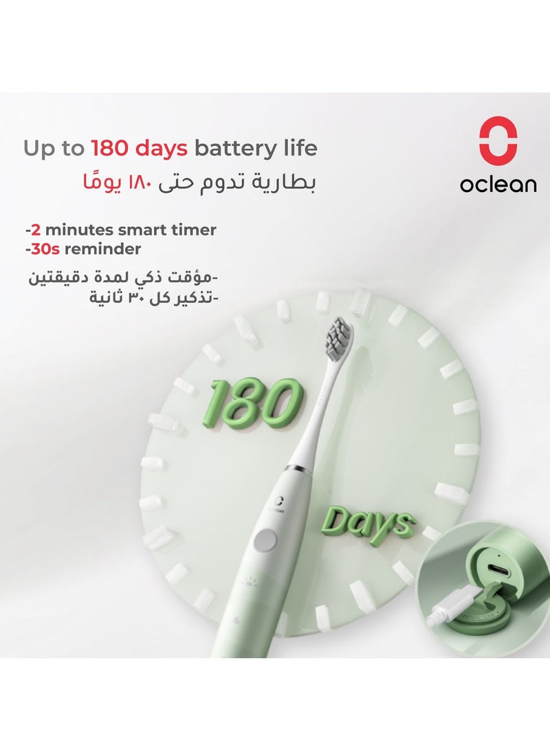 Oclean Flow Smart Sonic Electric Toothbrush — Green — 5 Brushing Modes – 180 - Day Battery – Deep Clean - Image 4