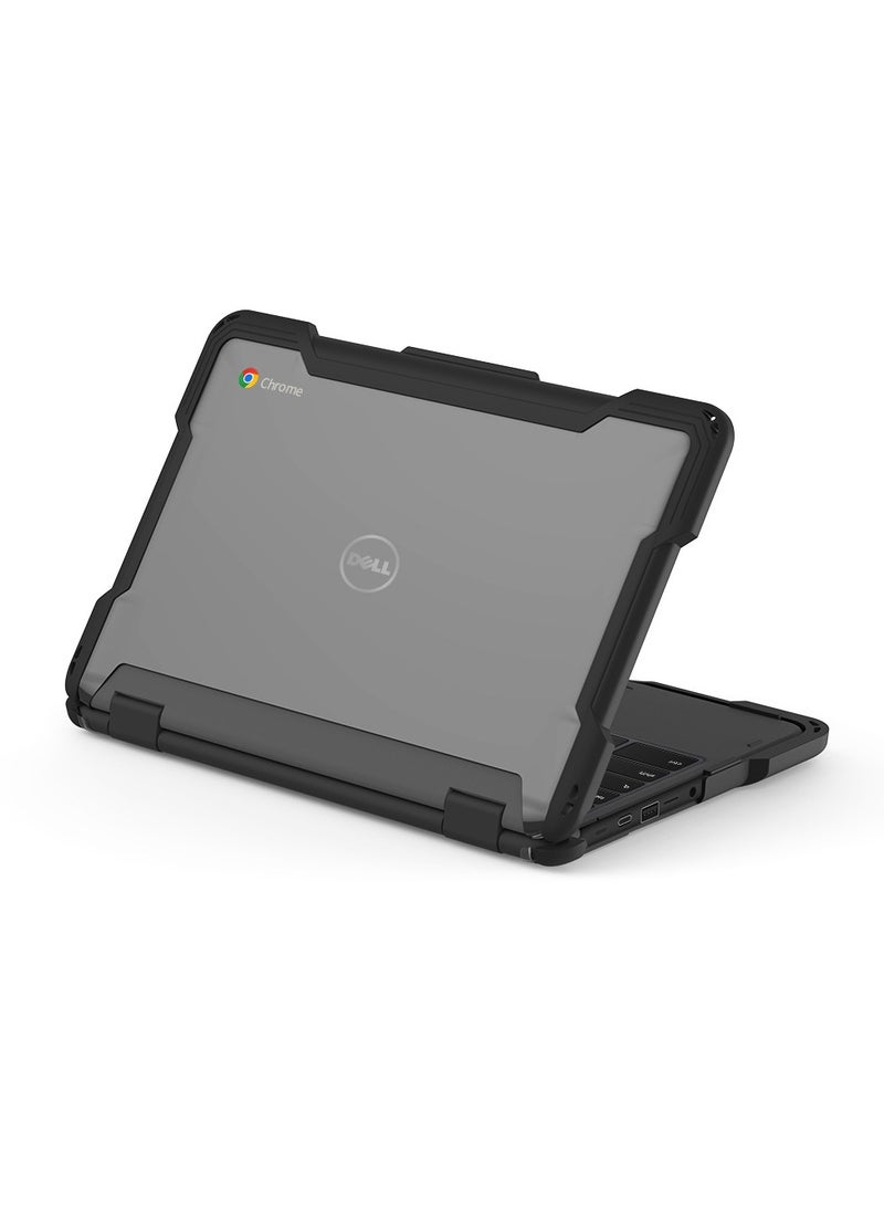 عام غطاء قوي من مادة PC+TPU لجهاز Dell Chromebook 11.6 بوصة طراز 3100، غطاء واقي مضاد للصدمات مزود بفتحات تبريد وحامل مدمج. - Image 2