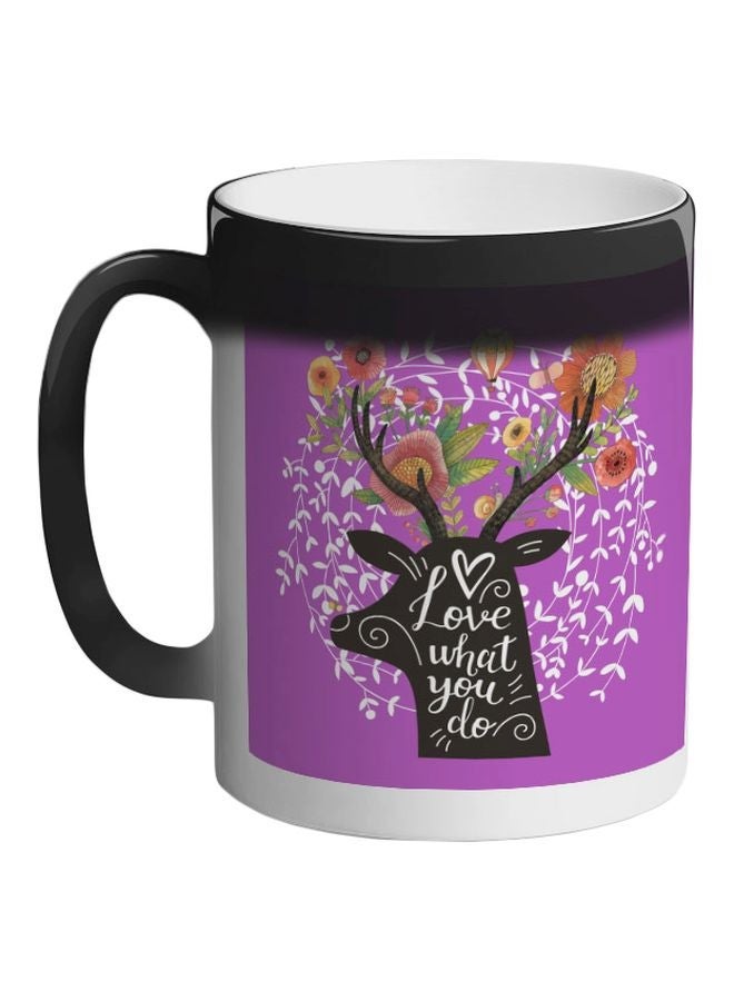 RYN فنجان قهوة سحري مطبوع أحب ما تفعله أسود 325 مل