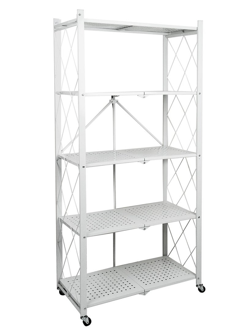 5-Tier Foldable Kitchen Rack and Organisers, Metal Kitchen Cabinet, Multifunction Storage Shelf with Wheels - pzsku/Z5ABB6491AD2885D140C6Z/45/_/1718079599/0077765a-ec88-4ebd-8258-5b44be54158b