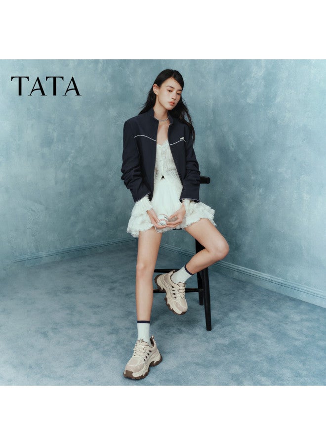 Tata  Spring Fashion Casual Versatile Women's Dad Sneakers Beige/brown (single Lining) Size 39 - Image 3