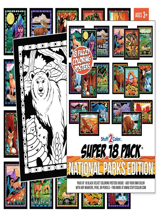 Stuff2Color Super Pack of 18 Fuzzy Velvet Coloring Posters (National Parks Edition) - Great for Family Time, Arts & Crafts, Travel, At Home, Care Facilities [All Ages: Girls, Boys, Adults, Toddlers, Teens] - Image 4