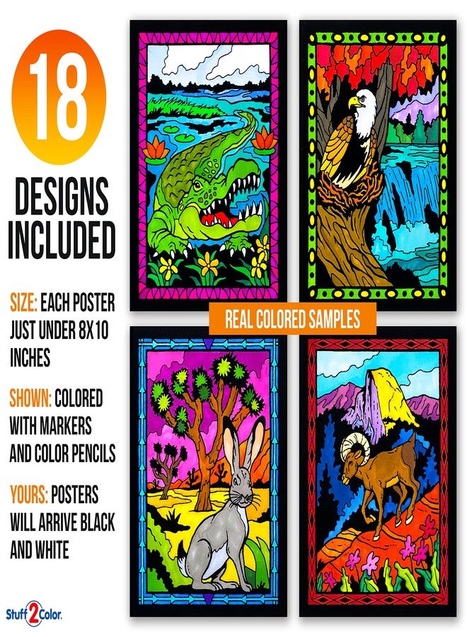Stuff2Color Super Pack of 18 Fuzzy Velvet Coloring Posters (National Parks Edition) - Great for Family Time, Arts & Crafts, Travel, At Home, Care Facilities [All Ages: Girls, Boys, Adults, Toddlers, Teens] - Image 3
