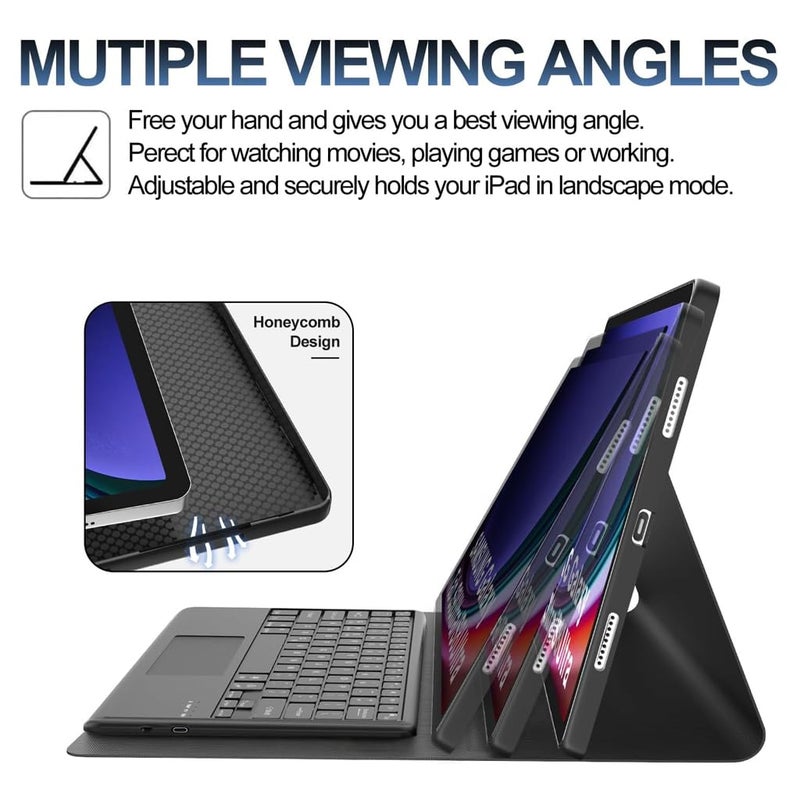 TECPHILE RY812 Keyboard Case Cover for Honor Pad 8 12 inch Tablet with High Sensitive Touchpad, 7 Color Backlit, Pencil Holder, Detachable Wireless Bluetooth Keyboard Protective Case Folio - Image 2