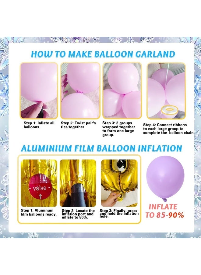 KOWVOWZ Frozen Party Decorations Set, Frozen Birthday Party Supplies, Elsa Birthday Party Decoration with Snowflakes Confetti Balloons Frozen Banner Frozen Foil Balloons for Girl - Image 3