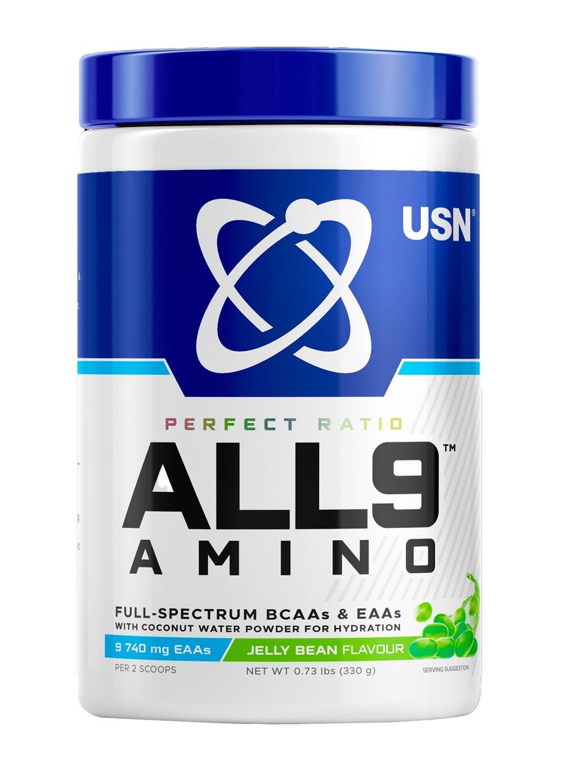 USN Perfect Ratio All 9 Amino Green Jelly Bean 30 Serve 330G - Image 1