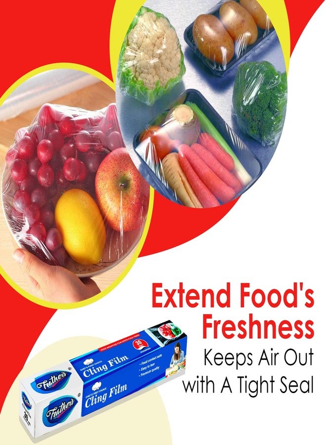 Feather's Feather’s Cling Film Food Wrap | Biodegradable | Multipurpose Food Wrapper | Eco-Friendly | Food Grade Quality for Sandwich, Fruit, Rolls, Lunch | Non-Stick | Microwave Safe (Pack of 1, 30m) - Image 3