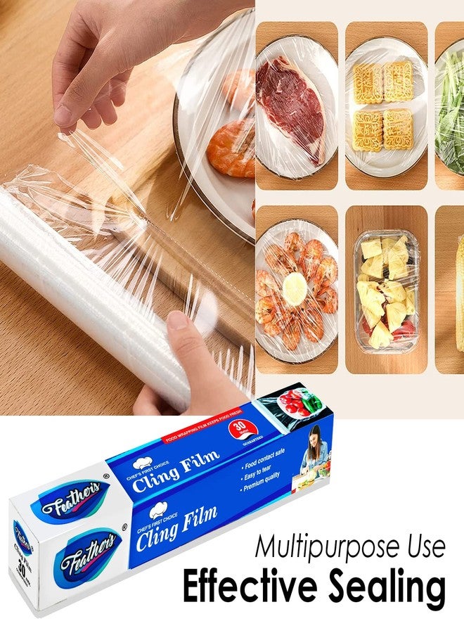 Feather's Feather’s Cling Film Food Wrap | Biodegradable | Multipurpose Food Wrapper | Eco-Friendly | Food Grade Quality for Sandwich, Fruit, Rolls, Lunch | Non-Stick | Microwave Safe (Pack of 1, 30m) - Image 5