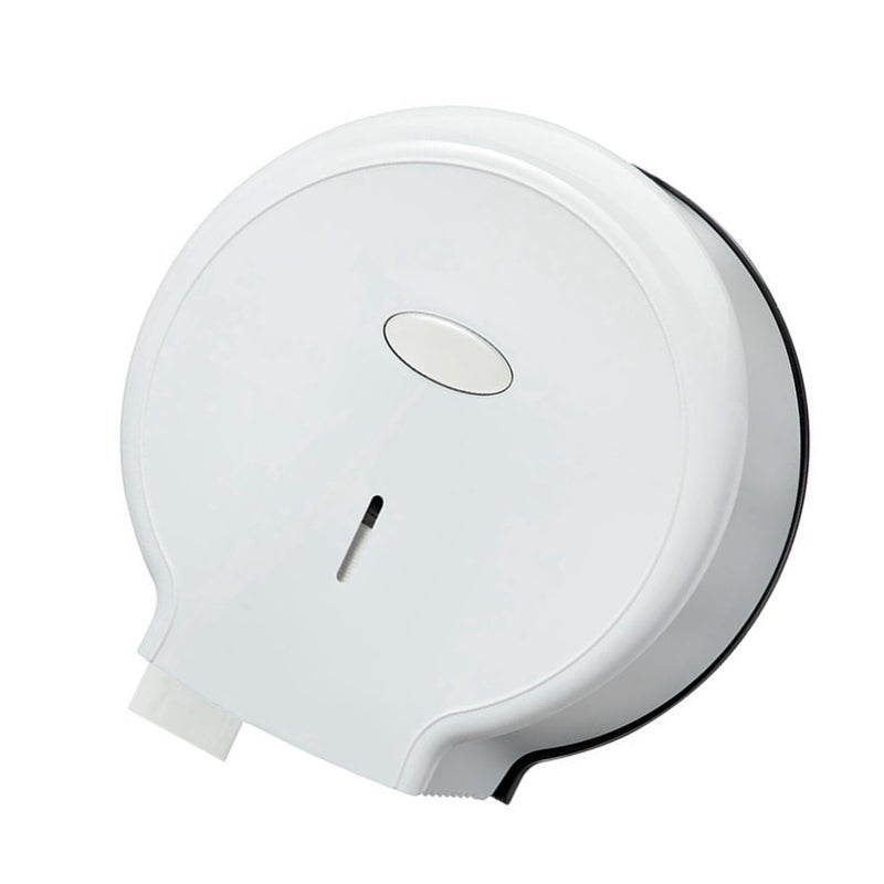 Jumbo Toilet Paper Roll Dispenser: White No-punching Wall Mount - Space Saving Waterproof Stylish Design for Bathroom Toilet Use - Image 3