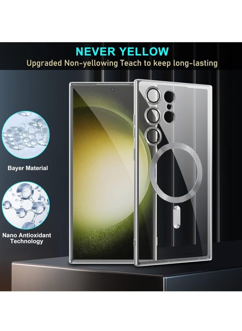 TIGER Case Compatible with Samsung Galaxy S25 Ultra 6.8" --- Clear Magnetic Case with Camera Protection  -– Slim & Shockproof Soft TPU Cover – Wireless Charging Compatible – Scratch-Resistant & Anti-Yellowing for Galaxy S25 Ultra Silver - Image 2