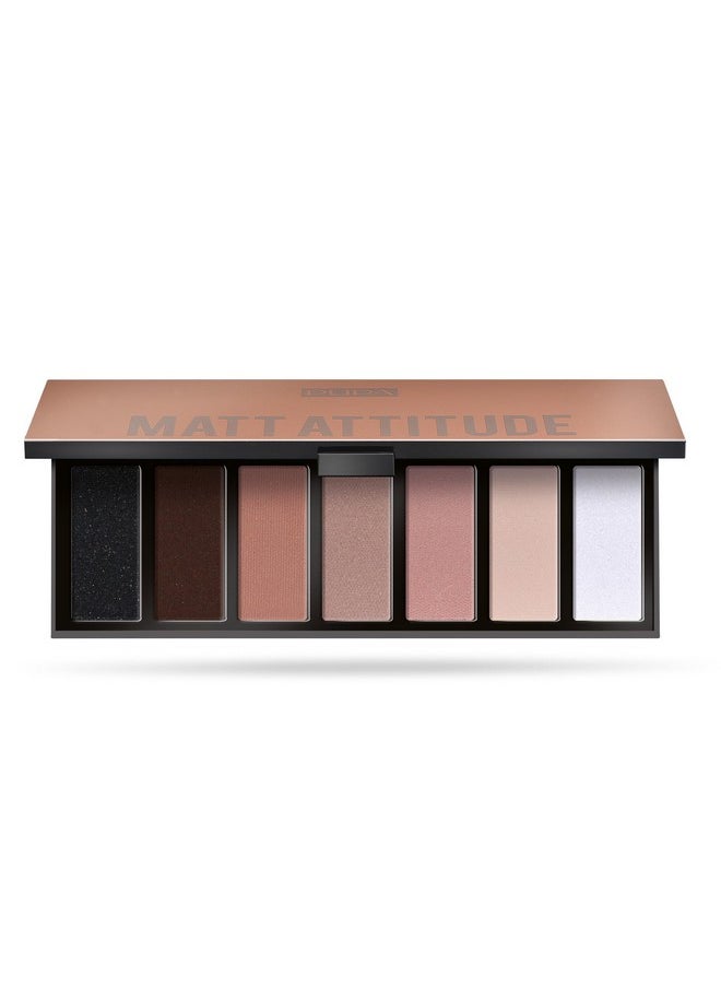 PUPA - Pupa Milano Make Up Stories Eyeshadow Palette 003 Matt Attitude - 7-Shade Shadow Collection with Matte, Satin, and Metallic Color Options - High Pigment Formula - Soft, Blendable Texture - 0.469 oz - Image 1