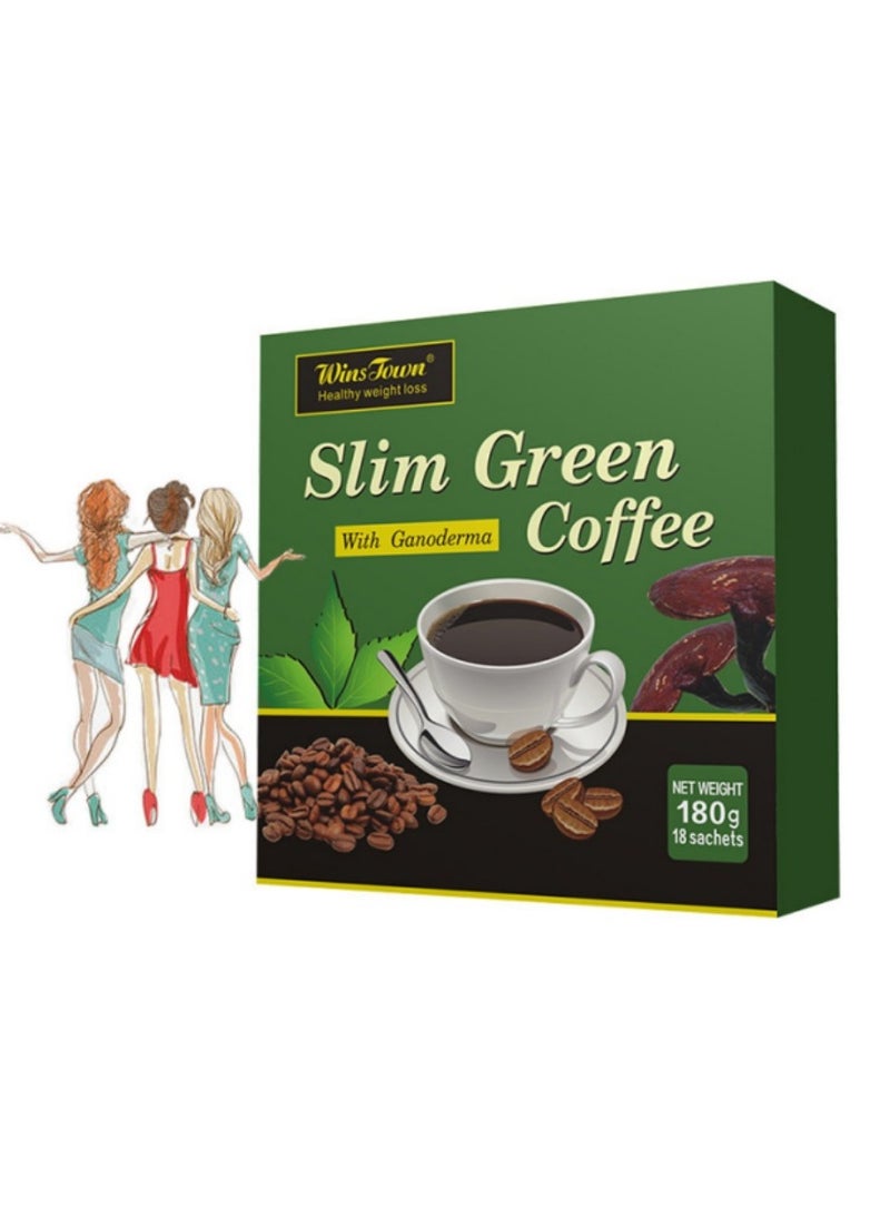 وينز تاون القهوة الخضراء النحيفة ، مع Ganoderma ، القهوة Lucidum ، قهوة فقدان الوزن الطبيعية مع فطر Reishi لتحسين الهضم وأسلوب الحياة الصحي ، 18 عصا لكل صندوق - Image 5