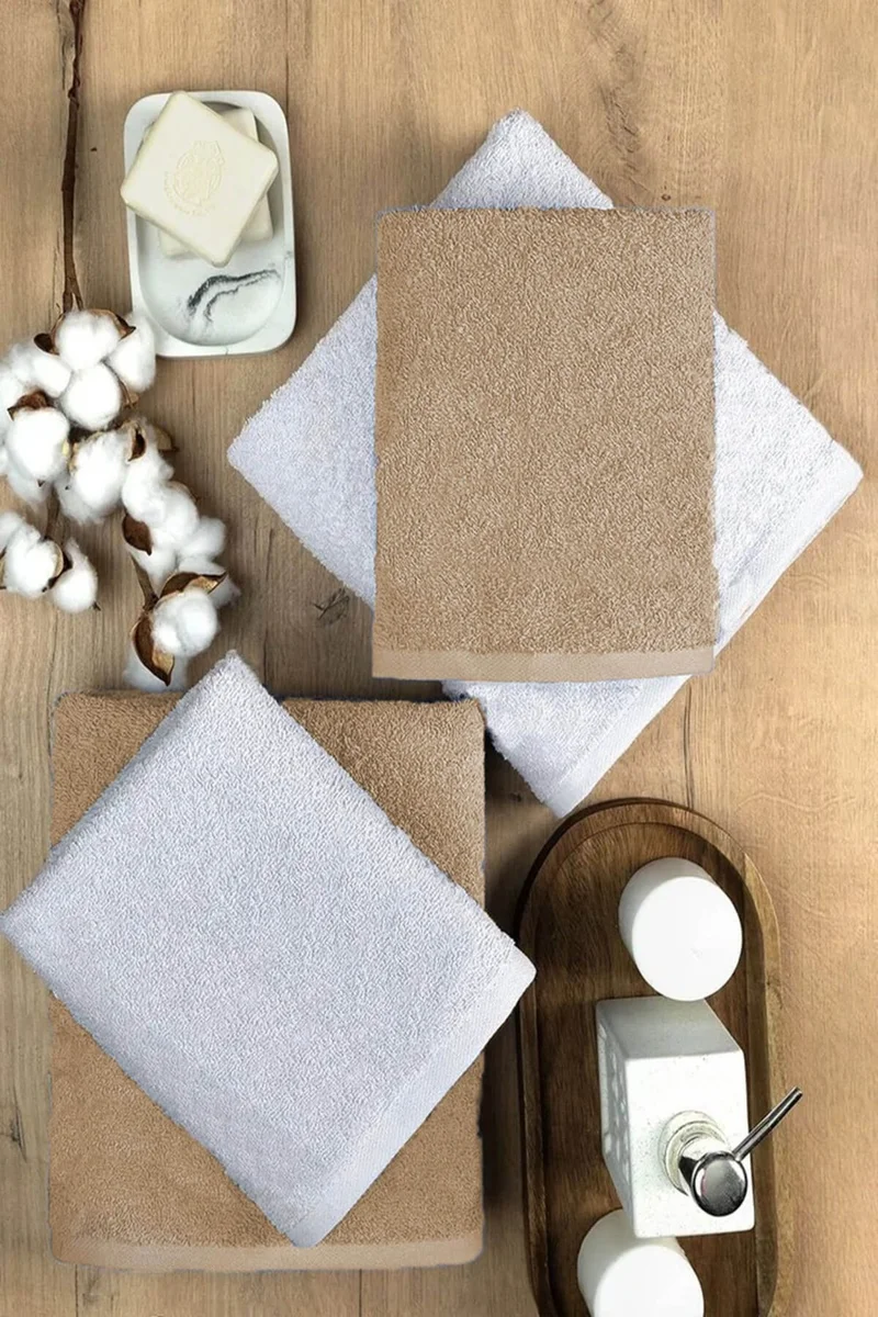 Mira Home 4-Piece Bath Towel Set Soft Large Towel Cotton Towel Set 90X150 cm White