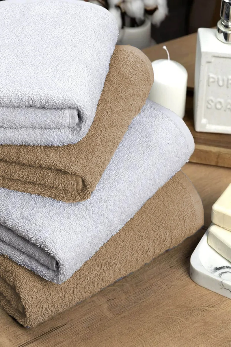 Mira Home 4-Piece Bath Towel Set Soft Large Towel Cotton Towel Set 90X150 cm White