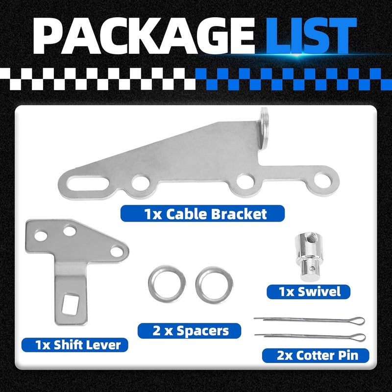 MILIPARTS Automatic Shifter Bracket and Lever Kit with Swivel/Cotter Pin for GM Transmissions - Image 3