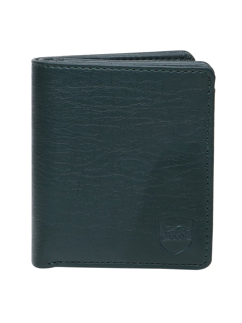 SAMTROH Men's Mini PU Leather Wallet | Slim Bi-Fold Wallet with 5 Card Slots, ID Slot, Coin Pocket, Secret Compartment & 2 Currency Sections | Ideal Purse for Men and Boys (GTK Green) - Image 1