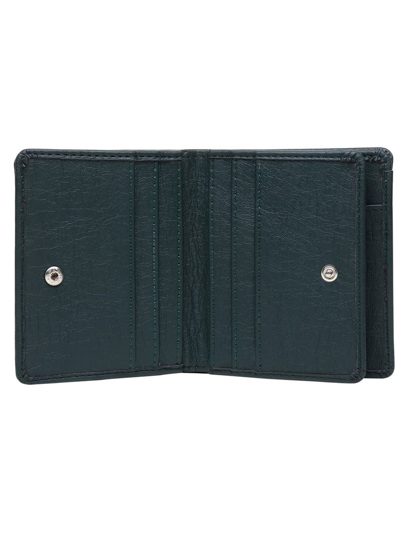 SAMTROH Men's Mini PU Leather Wallet | Slim Bi-Fold Wallet with 5 Card Slots, ID Slot, Coin Pocket, Secret Compartment & 2 Currency Sections | Ideal Purse for Men and Boys (GTK Green) - Image 4