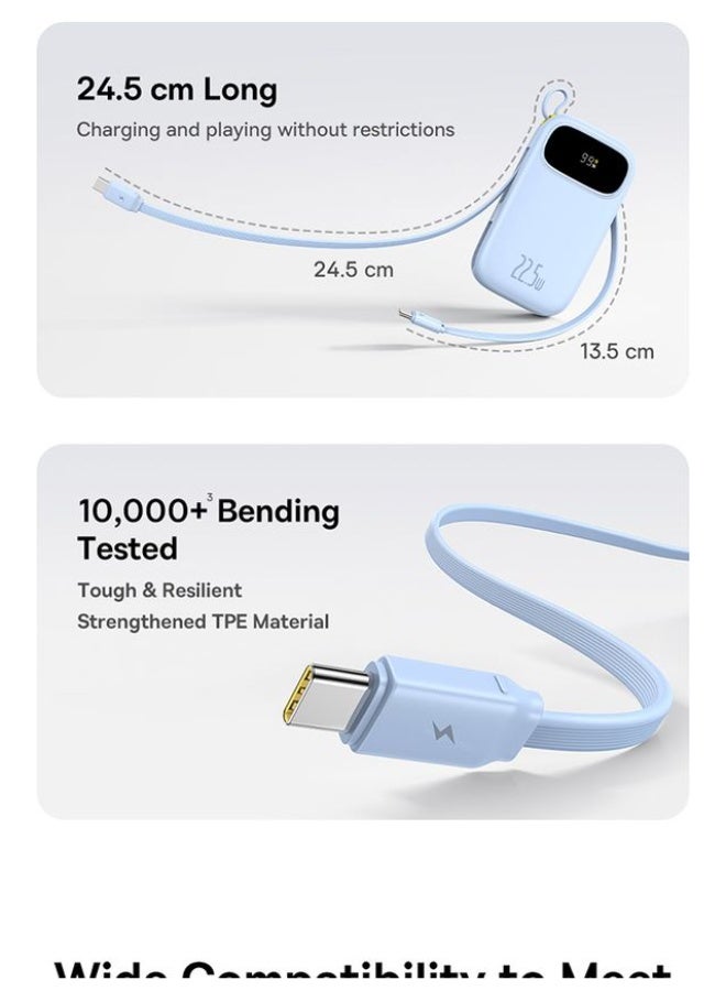 Baseus EnerFill FC31 Power Bank with Built-in Dual Cables, 20000mAh, 22.5W Fast Charging – Galaxy Blue Galaxy Blue - Image 5