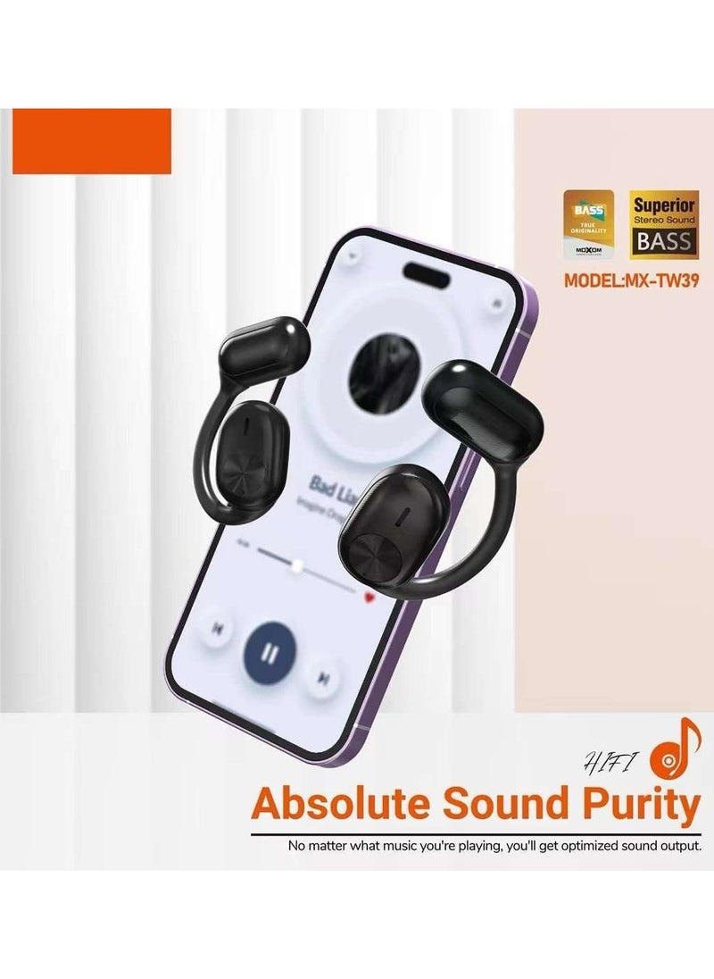MOXOM TWS Earbuds Bass Bluetooth 5.3 True Wireless Headphone with 350mAh Charging Case MX-TW39  - Image 2
