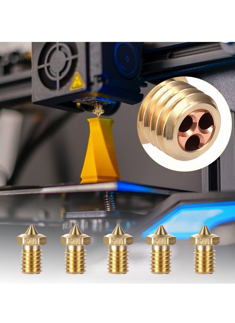 Y&D - 3D Printer Nozzles Extruder for V5 V6 0.4mm 1.75mm Filament High FlowContains 5pcs Copper Nozzle with 2pcs Steel Needle Packed Storage Box Parts - Image 1