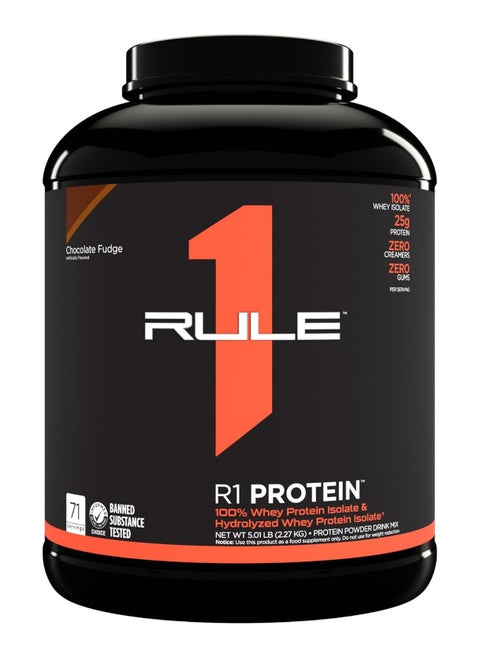 R1 Protein, Chocolate Peanut Butter - 5 lbs Powder - 25g Whey Isolate & Hydrolysate + 6g BCAAs - 72 Servings