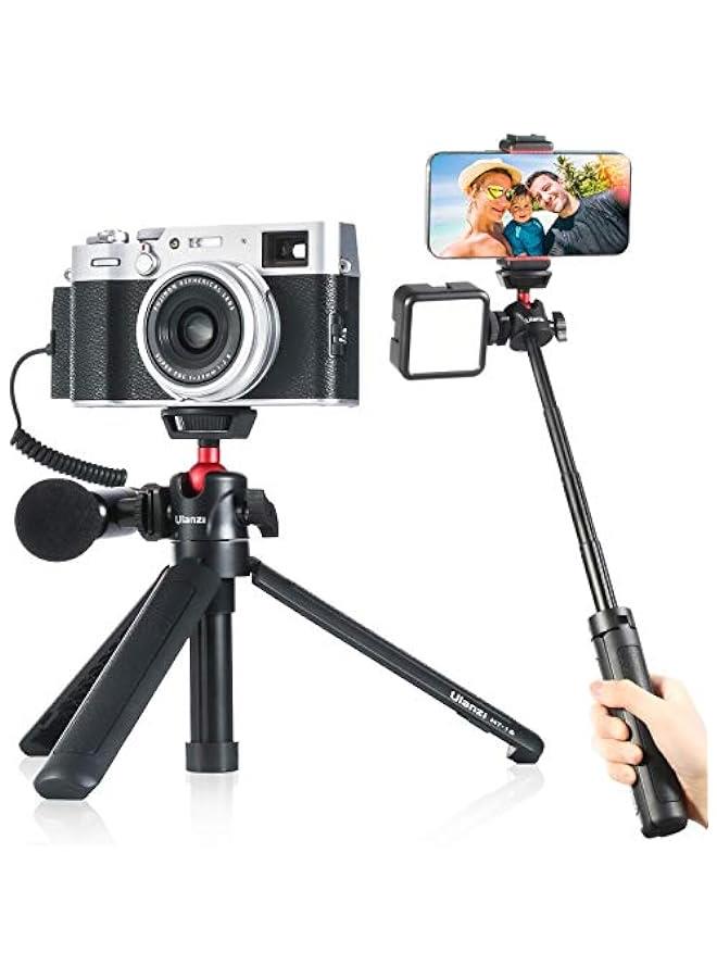 Arabest Ulanzi MT-16 Camera Tripod Stand Holder Mini Tabletop Selfie Stick with Cold Shoe Travel for iPhone 12 Canon G7X Mark III Sony ZV-1 RX100 VII A6600 Vlogging Filmmaking Live Streaming  - Image 1