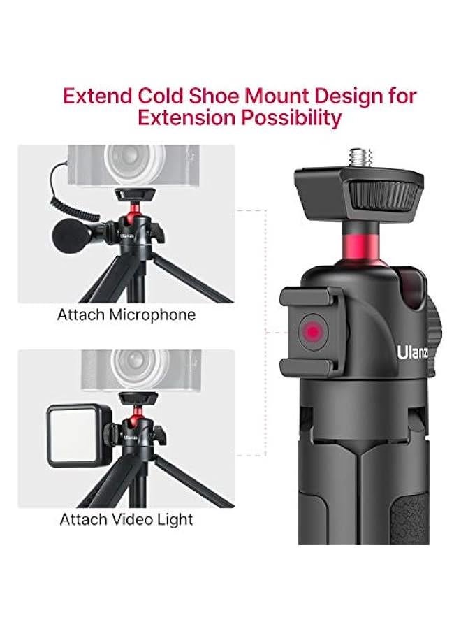 Arabest Ulanzi MT-16 Camera Tripod Stand Holder Mini Tabletop Selfie Stick with Cold Shoe Travel for iPhone 12 Canon G7X Mark III Sony ZV-1 RX100 VII A6600 Vlogging Filmmaking Live Streaming  - Image 3