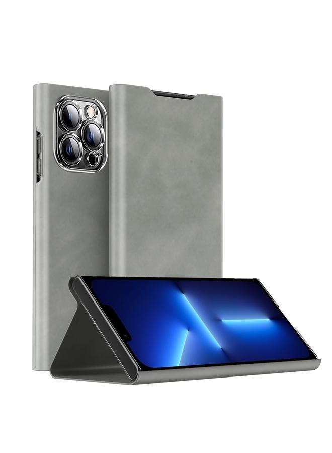 Zaboon Case For iPhone 13 Pro Magnetic Napa Texture Leather Phone Case with Holder - Image 1