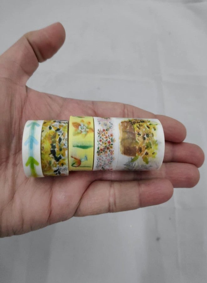 3A Featuretail 20 Rolls Washi Tape Set For Art and Crafts | Decorative Masking Tapes for Scrapbooking, Cute Washi Tapes For Journal | Bullet Journal Supplies (3 Sizes - 30MM, 15MM, 10MM, Yellow Shade) - Image 5