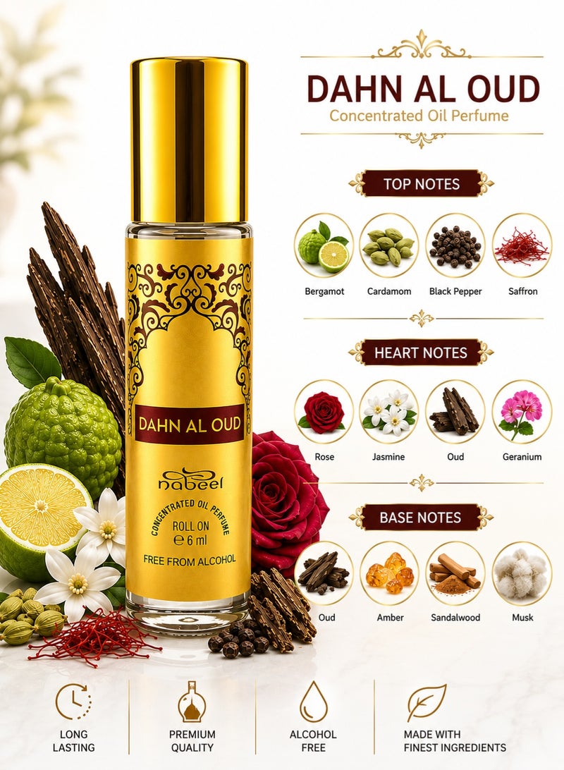 Nabeel Dahn Al Oud Alcohol-Free Roll On Oil Perfume 6 ML - Image 2
