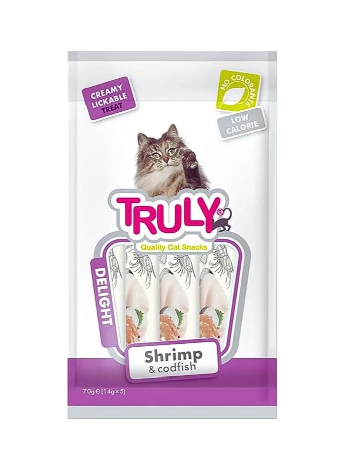 Wanpy - Trully Creamy Lickable Treats - Shrimp&Codfish 12X70g - Image 1