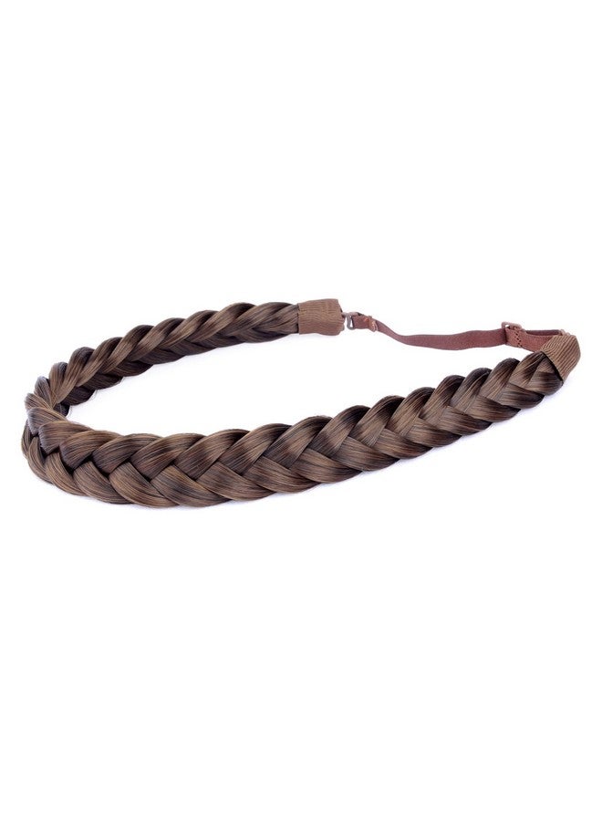 DIGUAN 2 Strands Synthetic Hair Braided Headband Classic Chunky Plaited Braids Elastic Stretch Hairpiece Women Girl Beauty Accessory 54G (Auburn) - Image 2