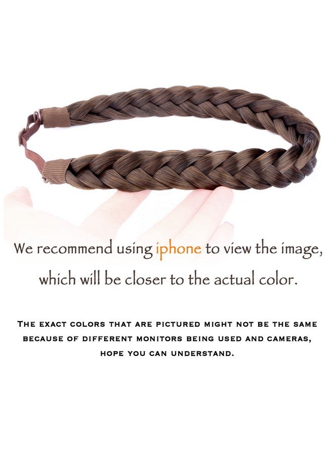 DIGUAN 2 Strands Synthetic Hair Braided Headband Classic Chunky Plaited Braids Elastic Stretch Hairpiece Women Girl Beauty Accessory 54G (Auburn) - Image 3