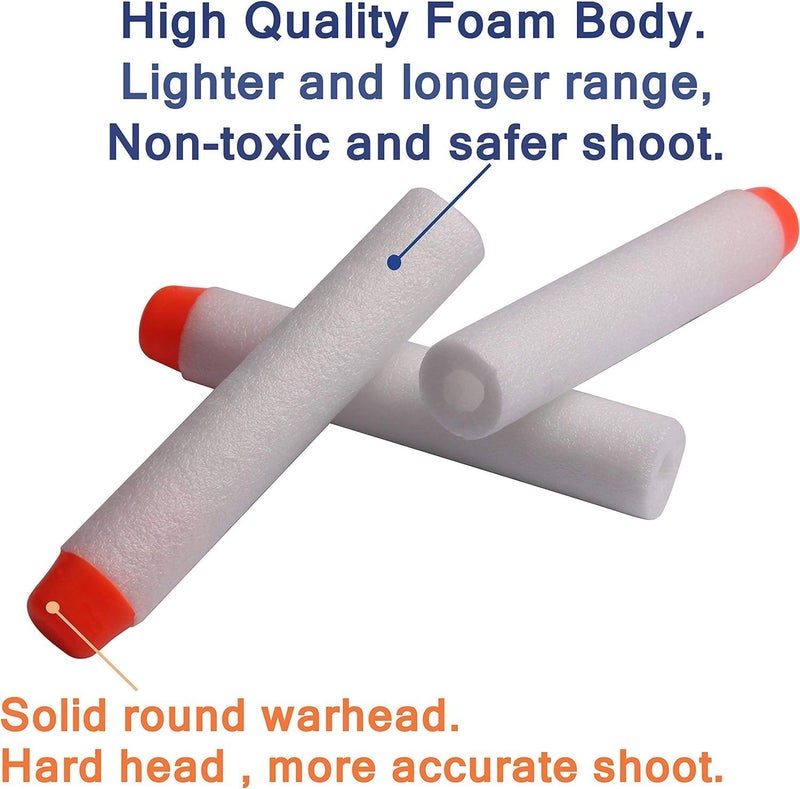 VERAT Hollow Out Soft Foam Refill Darts for N-Strike Elite Series Blasters (White, Pack of 250) - Image 5