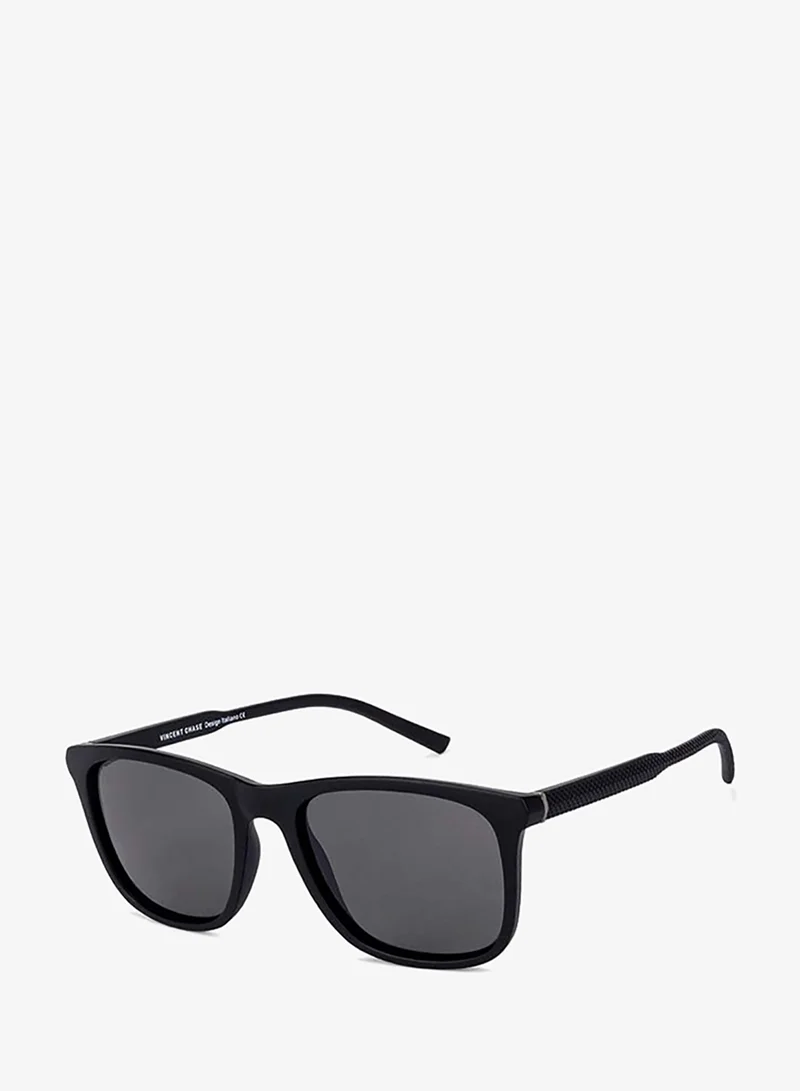 فينسينت تشيس Vincent Chase By Lenskart | Mirage Full Rim Wayfarer Frame Polarized & UV Protected Sunglasses VC S12643 - 54mm - Black