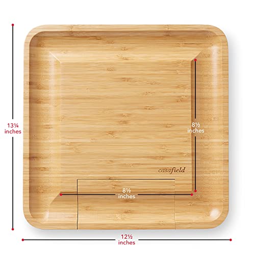 Casafield Bamboo Cheese Board and Knife Gift Set, Wooden Charcuterie Board Meat and Cheese Platter for Entertaining, Housewarming, Birthday, Wedding - Image 3
