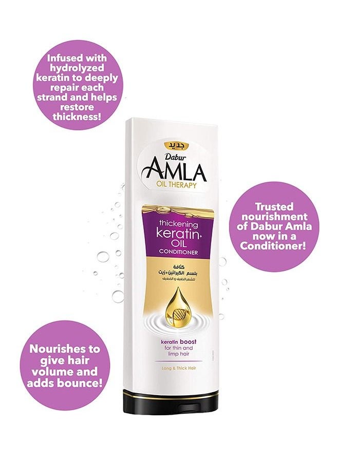 Dabur - Amla Thickening Conditioner Oil Therapy With Amla And Keratin Oil For Thin And Limp Hair Promotes Long And Thick Hair - 400 ml - Image 1