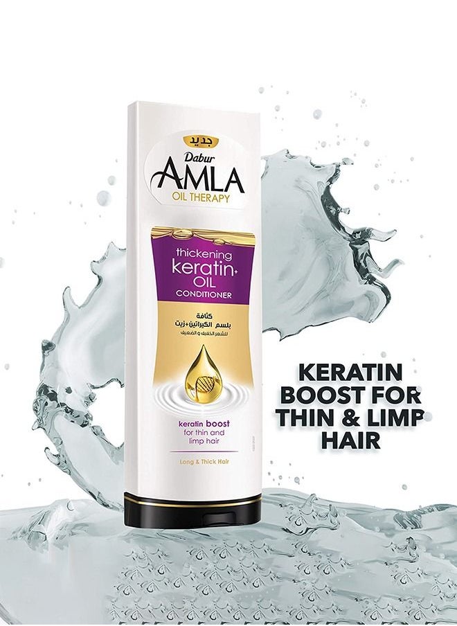 Dabur - Amla Thickening Conditioner Oil Therapy With Amla And Keratin Oil For Thin And Limp Hair Promotes Long And Thick Hair - 400 ml - Image 1