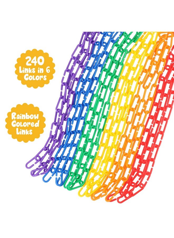 Aizweb 240pcs C-Clips Hooks Plastic Chain Links - Counting & Linking Activity Kit, Sensory Toys for Toddlers, Develops Kid's Fine Motor and Color Recognition & Sorting Skills,Educational Learning Toys - Image 4