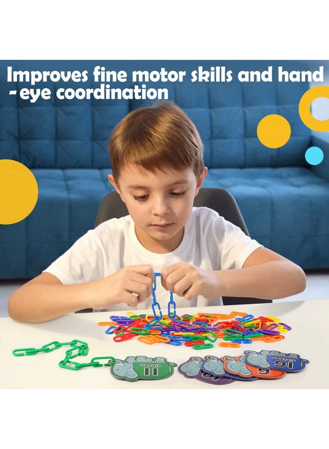 Aizweb 240pcs C-Clips Hooks Plastic Chain Links - Counting & Linking Activity Kit, Sensory Toys for Toddlers, Develops Kid's Fine Motor and Color Recognition & Sorting Skills,Educational Learning Toys - Image 2